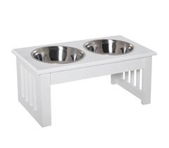 Comedouro Elevado para Cães MDF e Aço Inoxidável PawHut