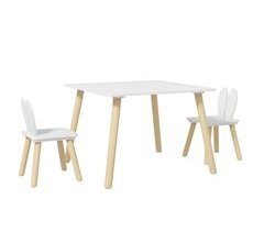 Conjunto Mesa e Cadeira para Crianças MDF e Madeira de Pinho
