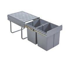 Caixote do lixo extraível Froland capacidade 2 x 15 L plástico