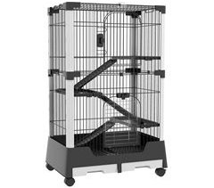 Gaiola para Animais Pequenos Aço, ABS e PP PawHut