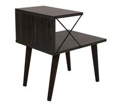 Mesa de apoio Bergen com prateleira em aglomerado de faia [en.casa] 55x50