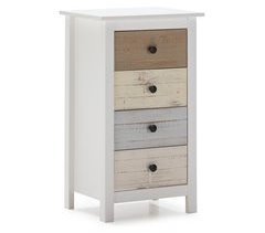 Cómoda Magda de 4 gavetas em branco