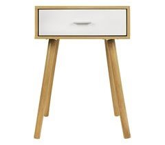 Mesa de cabeceira ARCADIA 57x40x40cm carvalho e branco