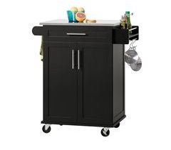 Carrinho de cozinha com porta e gaveta FKW110-SCH SoBuy 80