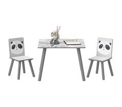 Mesa e Cadeiras Crianças MDF e Madeira de Pinho ZONEKIZ
