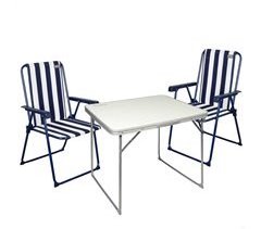 Conjunto de mesa dobrável e 2 cadeiras Aktive Camping