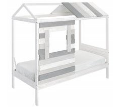 Cama 90x190 cm CABANA branca/cinza