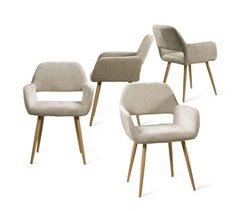 MEUBLES COSY Conjunto de 4 cadeiras de jantar cadeirão estofadas