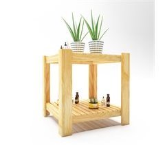 Mesa de centro Malax quadrada 1 prateleira pinho [en.casa]