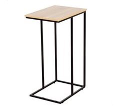 Max Home Mesa de apoio em forma de C em madeira