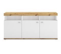 Aparador com 3 portas CORSO branco e carvalho