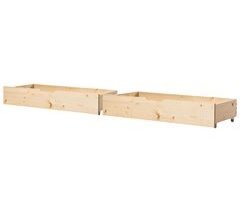 Beliani Conjunto de 2 gavetas de arrumação para cama Pinho CRONAT