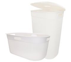 Curver Pack Cesto para roupa suja 45L + cesto com tampa 55L