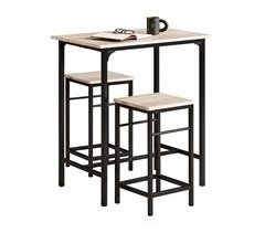 Conjunto de mesa de bar alta e 2 bancos OGT10-N SoBuy