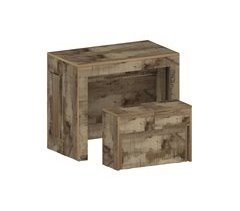 Conjunto de mesa e cadeiras com efeito madeira 290x51