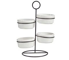 Conjunto de 4 taças redondas + prateleira me coleção VESSIA