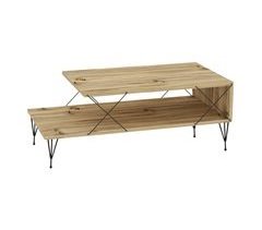 Mesa de centro Asker com prateleira metálica aglomerado [en.casa] 50x100