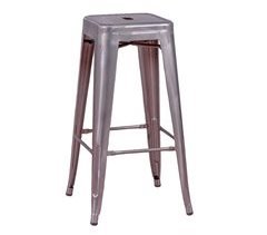 Banqueta industrial empilhável em aço metalizado  - Bistro