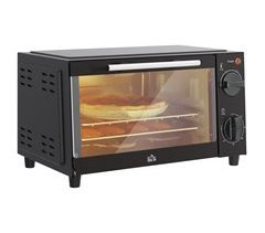 Mini Forno Elétrico Metal, aço inoxidável, vidro temperado HOMCOM