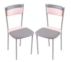 Pacote com 2 cadeiras modernas para cozinha e sala de jantar, metal, poliuretano