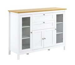 Aparador de Cozinha MDF e Vidro Temperado HOMCOM, casa - cozinha 120