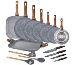 Pack 7 frigideiras + grelha/grill + facas