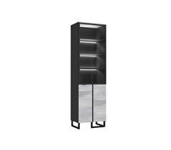Vitrine com 2 portas GRACE cor preto e cinza