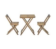 Conjunto de varanda SUMMER com mesa e 2 cadeiras de carvalho e cinza