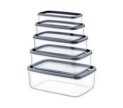 Conjunto de 5 recipientes retangular herméticos para alimentos 7house