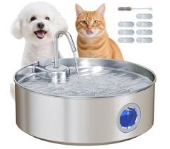 Fonte de Água para Animais Aço Inoxidável 304 PawHut