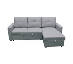 Sofá Cama Com Baú e Chaise Longue