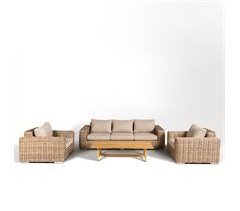 Set de jardim BALI com mesa, 1 sofá e 2 cadeirões
