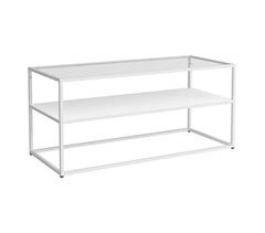 Mesa de centro Solund com 1 prateleira em aço/vidro [en.casa] 43x102