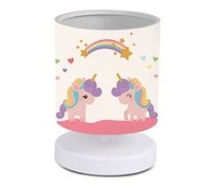 Candeeiro de mesa para crianças Maidstone Unicorn 1xE14 tecido [lux.pro].