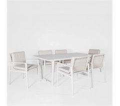 Set de jardim ONIX com mesa retangular e 6 cadeiras