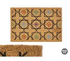 Tapete de entrada em fibra de coco 40x60cm GEOMETRICO