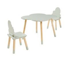 Conjunto mesa e 2 cadeiras para crianças Epim design de nuvens 60