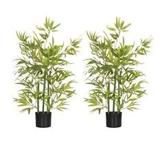 Conjunto de 2 Plantas Artificiais de Bambu PEVA HOMCOM