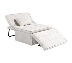 Sofá Cama Linho, Espuma e Metal HOMCOM, casa - sófas