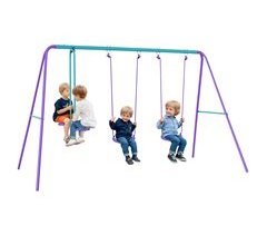 Conjunto de Baloiços de Jardim Metal e PE Outsunny