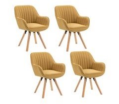 MEUBLES COSY Conjunto de 4 cadeiras de jantar assento giratório