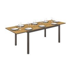 Mesa de Refeição de Exterior alumínio, aço, DPC Outsunny