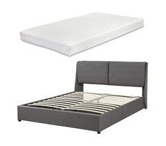 Cama de casal Lunner estrado rebatível + colchão 204x166