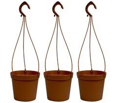 3 vasos cilíndricos Ø 14 cm com ganchos