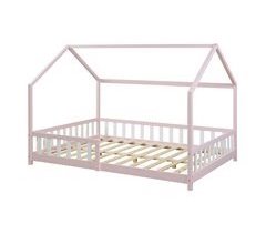 Cama de criança Hesel em forma de casa com grelha [en.casa] 205x146