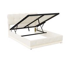 Cama Boxspring Hidráulica com LED, Estrado e Armazenamento