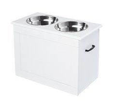 Comedouro Elevado para Cães MDF, aço inoxidável PawHut