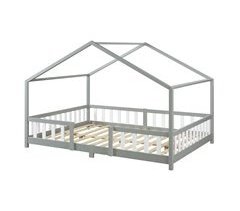 Cama de criança Treviolo em forma de casa de pinho [en.casa] 207x146