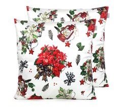 CAPA DE ALMOFADA DE VELUDO COM FITA DE NATAL