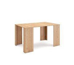 Mesa Consola Extensível, 140, Para 6 pessoas, Mesa de Jantar, Cor Carvahlo 58x90